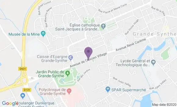 Localisation Crédit Agricole Agence de Grande Synthe