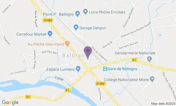 Localisation Crédit Agricole Agence de Balbigny