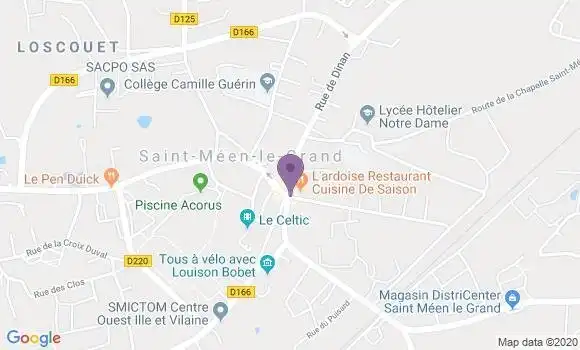 Localisation Crédit Agricole Agence de Saint Méen le Grand