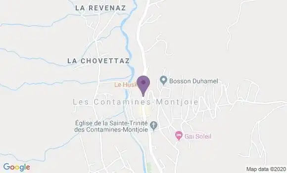 Localisation Crédit Agricole Agence de Les Contamines Montjoie