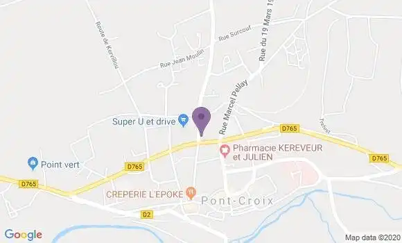 Localisation Crédit Agricole Agence de Pont Croix