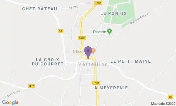 Localisation Crédit Agricole Agence de Verteillac