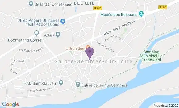 Localisation Crédit Agricole Agence de Sainte Gemmes sur Loire