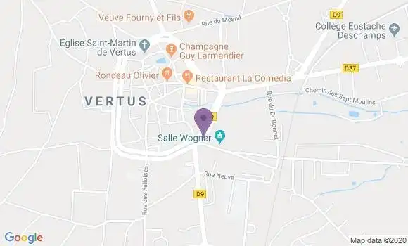 Localisation Crédit Agricole Agence de Vertus