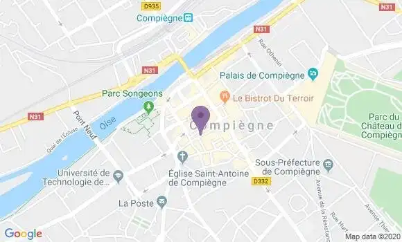 Localisation Crédit Agricole Agence de Compiègne Saint Corneille