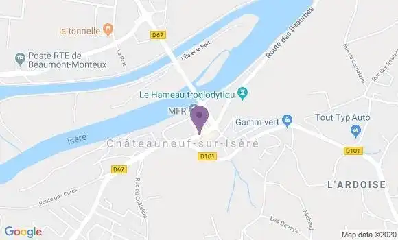 Localisation Crédit Agricole Agence de Châteauneuf sur Isère