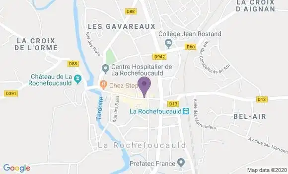Localisation Société Générale Agence de La Rochefoucauld