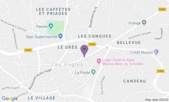 Localisation Crédit Agricole Agence de Les Angles