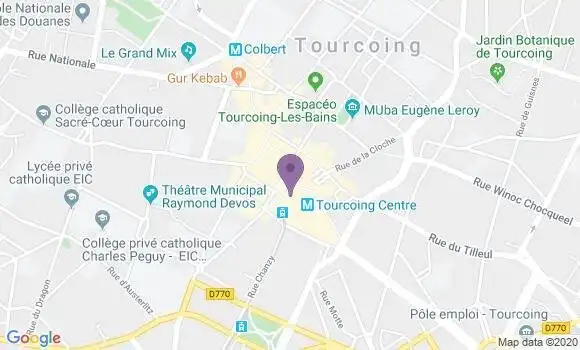 Localisation Crédit Agricole Agence de Tourcoing