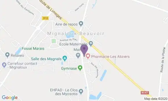 Localisation Crédit Agricole Agence de Mignaloux Beauvoir