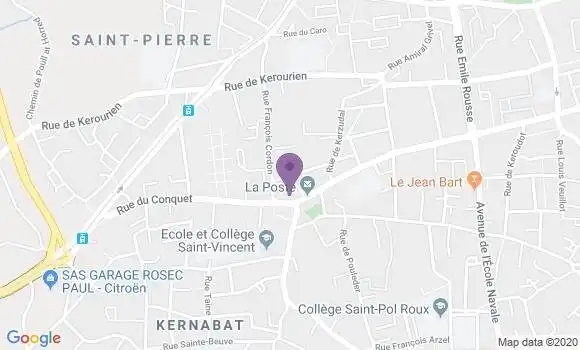 Localisation Crédit Agricole Agence de Brest Saint Pierre