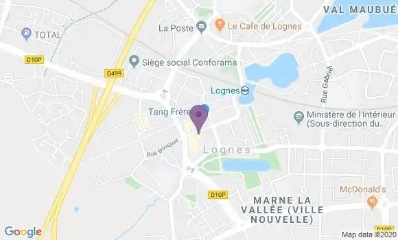 Localisation Crédit Agricole Agence de Lognes