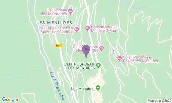 Localisation Crédit Agricole Agence de Les Menuires