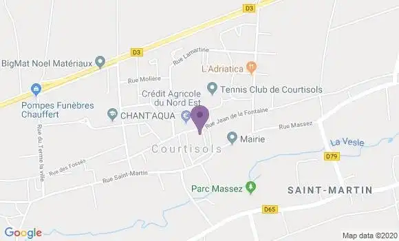 Localisation Crédit Agricole Agence de Courtisols