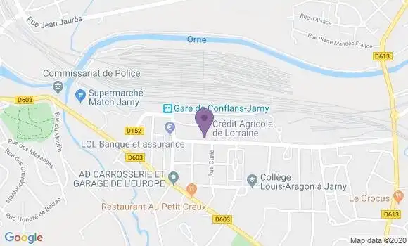 Localisation Crédit Agricole Agence de Jarny Gare