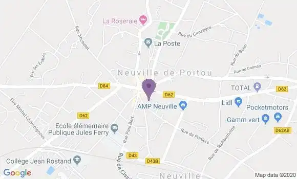 Localisation Crédit Agricole Agence de Neuville de Poitou
