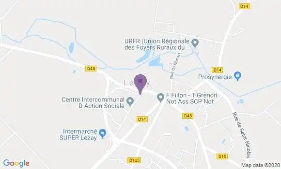 Localisation Crédit Agricole Agence de Lezay
