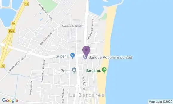 Localisation Crédit Agricole Agence de Le Barcarès