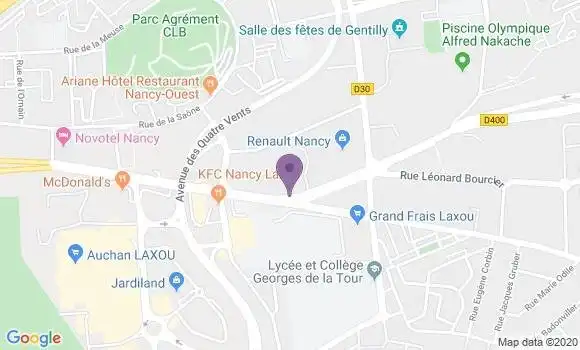 Localisation Crédit Agricole Agence de Laxou