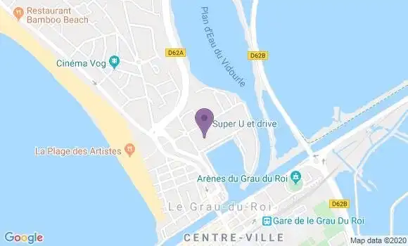 Localisation Crédit Agricole Agence de Le Grau du Roi Rive Droite