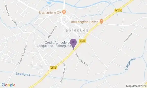 Localisation Crédit Agricole Agence de Fabrègues