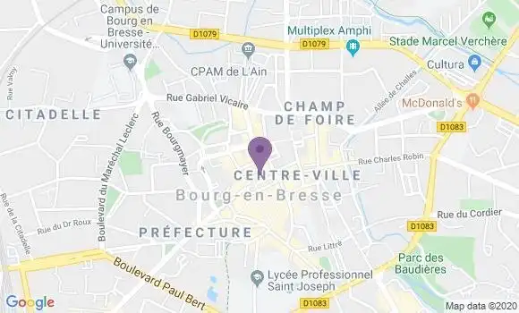 Localisation LCL Agence de Bourg en Bresse