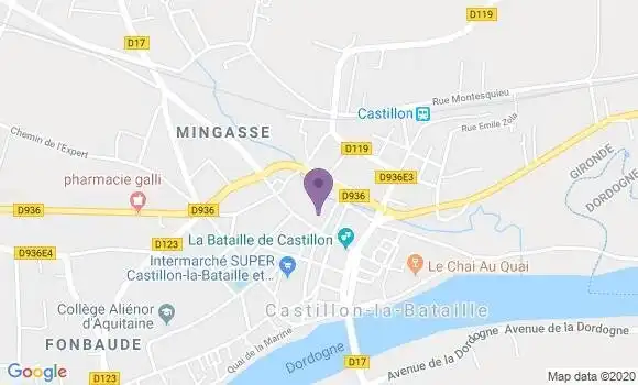 Localisation Crédit Agricole Agence de Castillon la Bataille