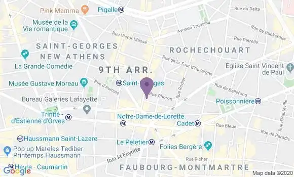Localisation Crédit Agricole Agence de Paris Martyrs