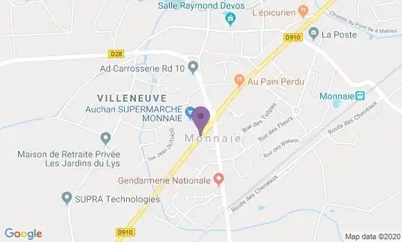 Localisation Crédit Agricole Agence de Monnaie