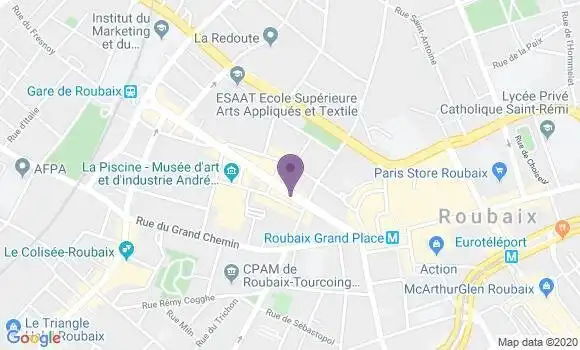 Localisation LCL Agence de Roubaix
