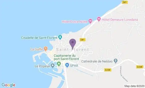 Localisation Crédit Agricole Agence de Saint Florent