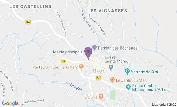 Localisation Crédit Agricole Agence de Biot