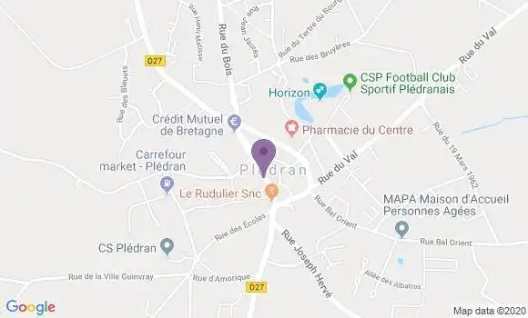 Localisation Crédit Agricole Agence de Plédran
