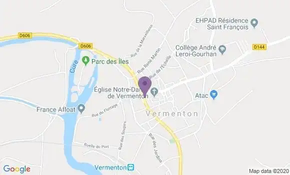 Localisation Crédit Agricole Agence de Vermenton
