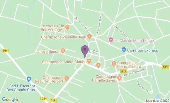 Localisation Crédit Agricole Agence de Bouzy