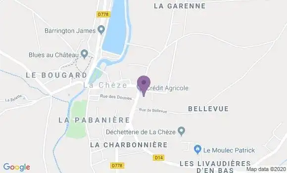 Localisation Crédit Agricole Agence de La Chèze