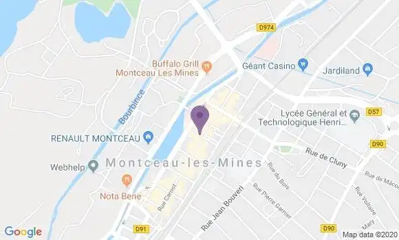 Localisation Crédit Agricole Agence de Montceau Blanqui