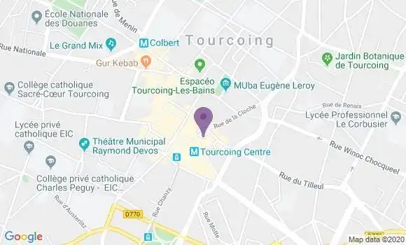 Localisation LCL Agence de Tourcoing