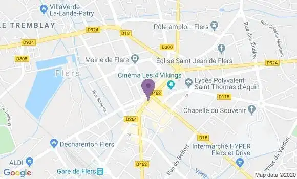 Localisation Crédit Agricole Agence de Flers Saint Germain