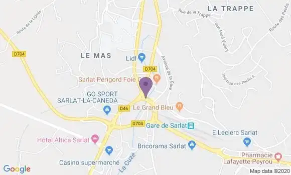 Localisation Crédit Agricole Agence de Sarlat la Canéda