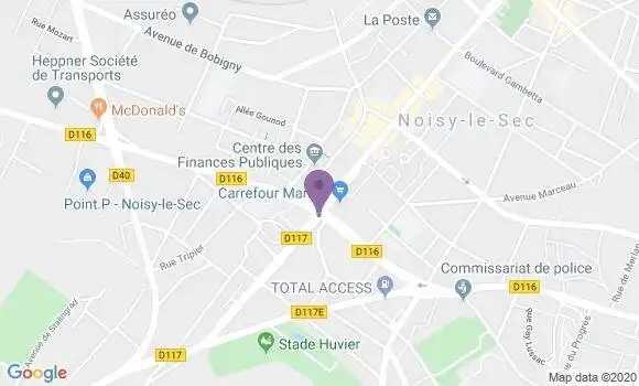 Localisation Crédit Agricole Agence de Noisy le Sec