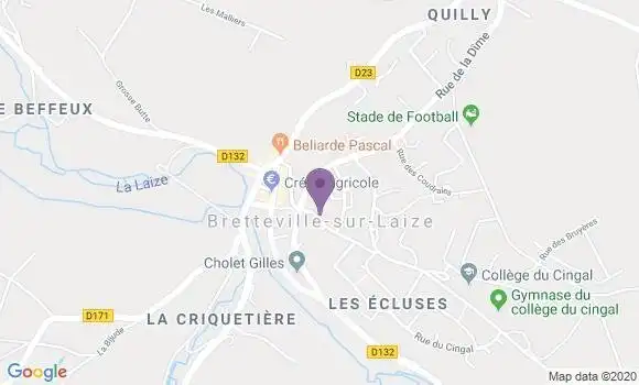 Localisation Crédit Agricole Agence de Bretteville sur Laize