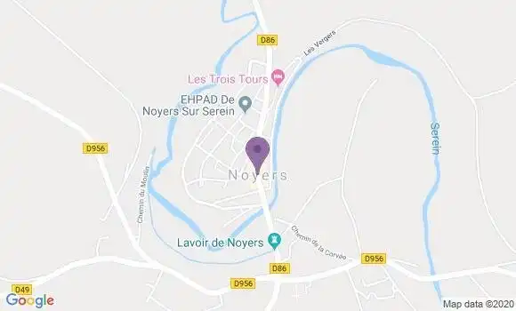Localisation Crédit Agricole Agence de Noyers sur Serein