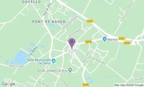 Localisation Crédit Agricole Agence de Baden