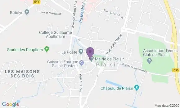 Localisation Crédit Agricole Agence de Plaisir
