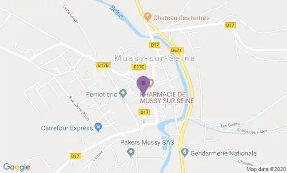 Localisation Crédit Agricole Agence de Mussy sur Seine