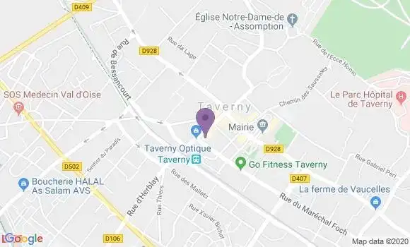 Localisation Crédit Agricole Agence de Taverny