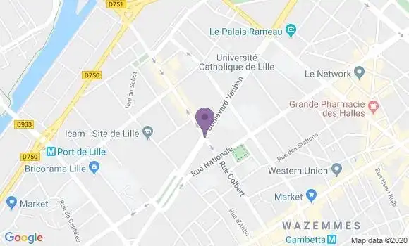 Localisation Crédit Agricole Agence de Lille Vauban