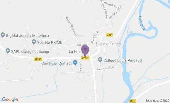 Localisation Crédit Agricole Agence de Faverney