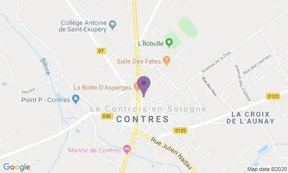Localisation Crédit Agricole Agence de Contres